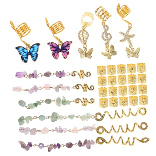 PACKOVE 31stücke Dreadlock-accessoires Für Frauen Haarperlen Für Flecht-haaranhänger Haar-accessoires Steinperlen Für Haarzöpfe Dreadlock-schmuck von PACKOVE