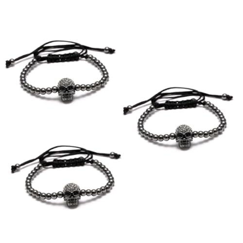 PACKOVE 3St good mood family familiar geschke schenken Herren-Perlenarmbänder Herrenschmuck Armband herren armbänder Verstellbares Armband Perlenarmband Europäische Mode Kupferperlen Mann von PACKOVE