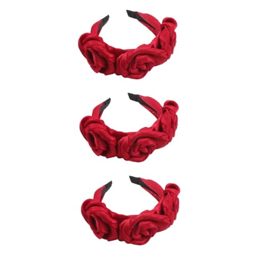 PACKOVE 3St Haarreifen cute hair accessories fasching haarschmuck rote Haaraccessoires Haarband für Mädchen Haargummi Stirnband Party-Haarbänder Party-Haarreifen Hochzeit Kranz Schal von PACKOVE