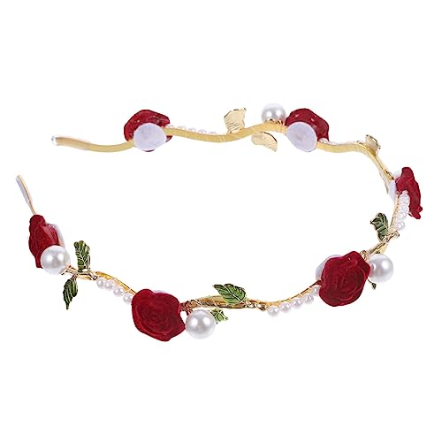 PACKOVE 3St Perlenstirnband hair accessories for hochzeitshaar schmuck Haarband Haarschmuck für Frauen Haarbänder Haar Stirnband mädchen stirnbänder Mori-Abteilung Kopfbedeckung rot von PACKOVE