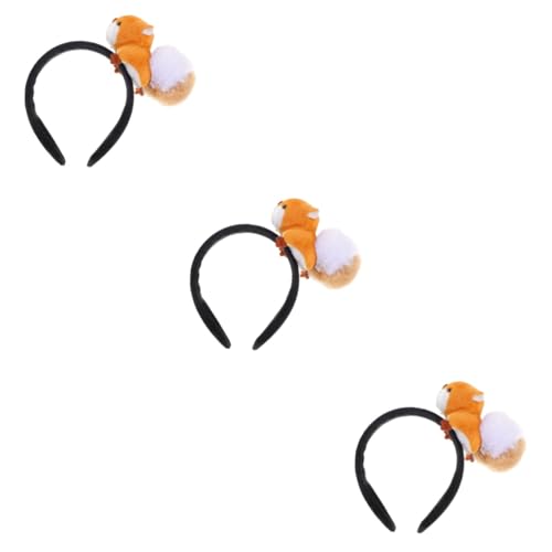 PACKOVE 3St Plüsch-Eichhörnchen-Stirnband Partydekorationen Haarreifen aus Stoff kinder stirnband stirnbänder kinder kuscheltier Schönes Stirnband Kinder schöner Kopfschmuck niedlich von PACKOVE