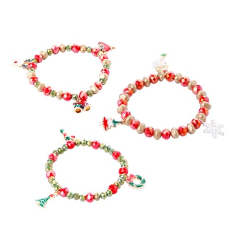 PACKOVE 3St Weihnachtsarmband weihnachtsmotiv weihnachts party santas weihnachtsschmuck am handgelenk Kristallarmbänder Urlaub Schmuck Partei-Armbandverzierung Weihnachten von PACKOVE