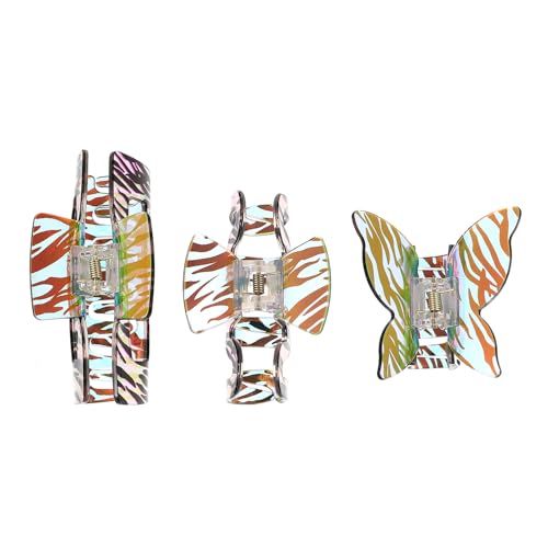 PACKOVE 3Stücke Haarklammern mit Zebra Design Acryl Haarspangen für Damen Rutschfeste Haarklaue für Dünnes Dickes Haar Haaraccessoires für Besondere Anlässe von PACKOVE
