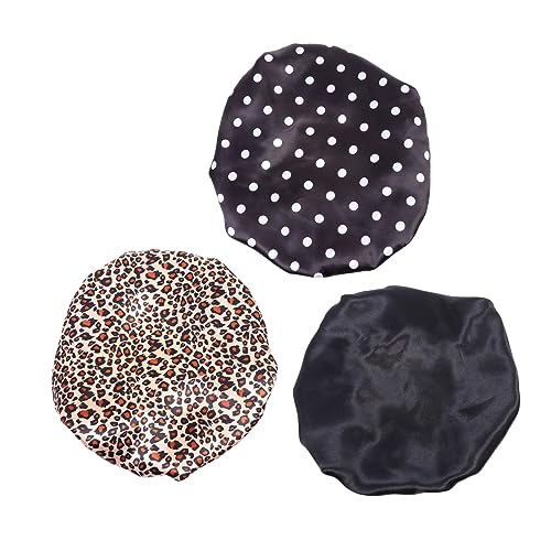PACKOVE 3Stücke Kinder Badekappen Schlafhaube Satin Duschhaube für Kinder Multifunktional Weich für Kopfumfang Geeignet für Bad und Schlaf von PACKOVE
