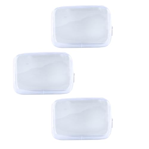 PACKOVE 3stücke PVC Kosmetiktasche Reise Flughafen-konforme Tasche Transparente Make-up-Tasche Durchsichtige Kulturbeutel Damen-Make-up-Tasche Reißverschluss Lagerung Waschtasche von PACKOVE