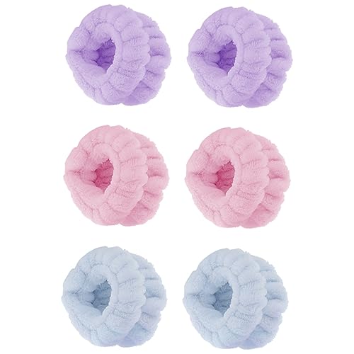 PACKOVE 3paare Handgelenkstücher Zum Waschen Der Gesichts Spa-armbänder Wasserabsorbierende Gesichtswascharmbänder Bequeme Tragbare Haushaltsarmbänder Mit Gummiband Für Bessere von PACKOVE