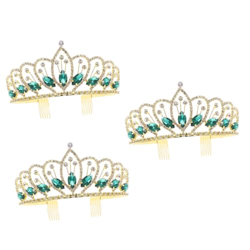 PACKOVE 3st Diamantkrone Kristall-strasssteine Prinzessin Dekor Prinzessinnen-stirnband Für Mädchen Stirnbänder Für Mädchen Partykrone Hochzeit Stirnband Rot Tiara Laufsteg Geschenk Braut von PACKOVE