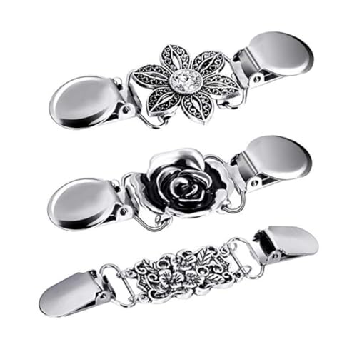 Strickjacken-pullover-schal-clips für Damen 3-teilig Modische Vintage-schnalle Dekorative Pullover-clips für Kleidungszubehör von PACKOVE