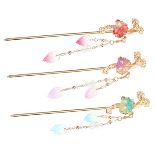 PACKOVE 3stücke Antike Blume Haar Stäbe Mit Quaste Für Frauen Chinesische Haarnadeln Retro Haarschmuck Langes Haar Zubehör Elegant Für Hochzeiten Und Festlichkeiten von PACKOVE
