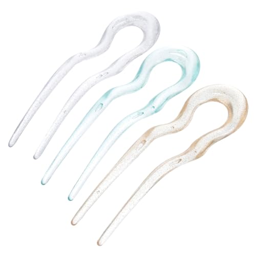 PACKOVE 3stücke Französische Haargabeln U-förmige Haarnadeln Für Damen Minimalistische Haarstäbe Für Dünnes Und Dickes Haar Haarschmuck Für Dutts von PACKOVE