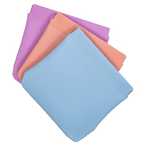 PACKOVE 3stücke Reise Kosmetiktasche Aus Pu-Leder Praktische Mini Make-up Tasche Mit Reißverschluss Für Frauen Tragbare Multifunktionale Aufbewahrung in Rauchrosa Himmelblau von PACKOVE