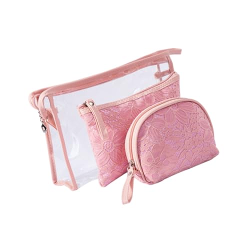 PACKOVE 3stücke Teiliges Set PVC-lace Kosmetiktaschen Für Damen Tragbare Makeup-Tasche Für Reise Und Aufbewahrung Von Toilettenartikeln Und Kosmetik von PACKOVE