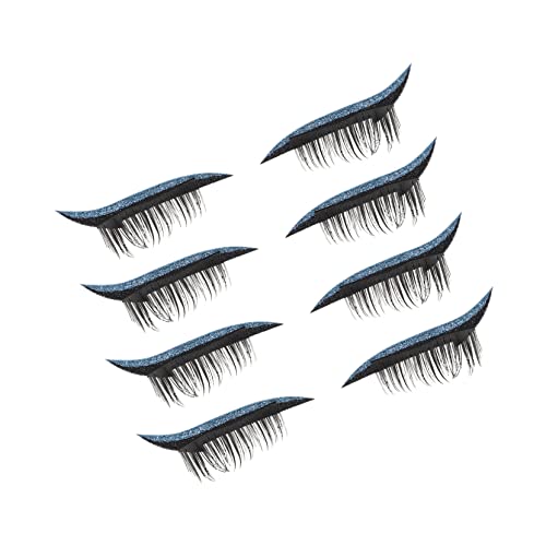 PACKOVE 4 Paare Aufkleber Für Falsche Wimpern Farbige Eyeliner-aufkleber Wimpern Make-up-anwendung Augenpeitsche Glitzernde Augenlidaufkleber Flauschig Dünn Plastik Blue von PACKOVE