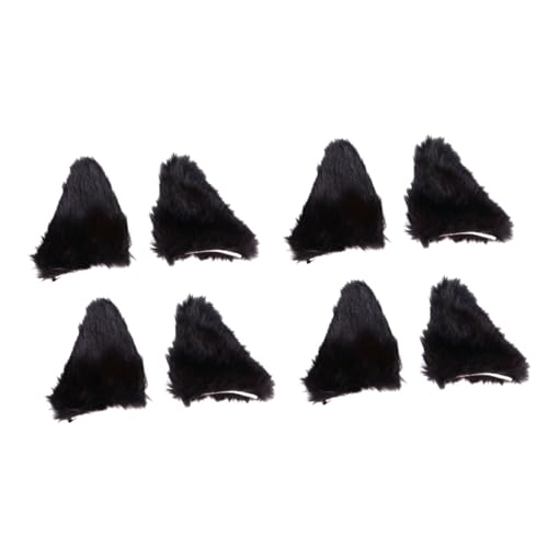 PACKOVE 4 Paare Katzenohren Haarnadel Katzenohr-Haarspangen für Mädchen schöne Haarspange Haarklammer kuscheltier Cosplay Haarspange schöne Haaraccessoires Halloween Requisiten Flanell von PACKOVE