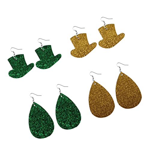 PACKOVE 4 Paare Lederohrringe Patricks Day Ohrschmuck Wasserdrop Hut Formen Damen Schmuck Langlebig Kreativ Einfach zu Tragen für Familie Freunde Kollegen PACKOVE 4 Paare Lederohrringe Patricks Day Ohrschmuck Wasserdrop Hut Formen Damen Schmuck Langlebig Kreativ Einfach zu Tragen für Familie Freunde Kollegen von PACKOVE
