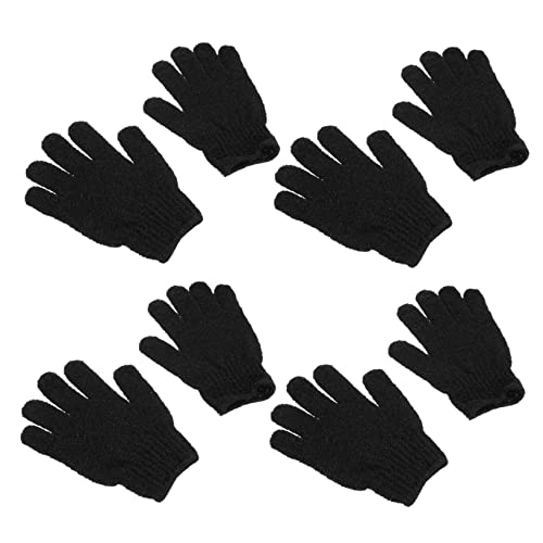 PACKOVE 4 Paare Peeling-Handschuhe für den Rücken Bad tief Werkzeug tot Peeling-Körperpeeling schrubben exfoliating glove exfoliate gloves Duschhandschuh Peeling-Handtuch Polyester Black von PACKOVE