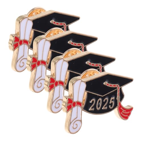 PACKOVE 4 STÜCKE Teiliges Abschlussbroschen Robustem Stilvoller Doktorhut Anstecker für Kleidung Taschen und Hüte Abschluss Saison Elegantes Design Langlebig und Farbbeständig von PACKOVE