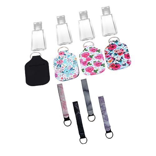 PACKOVE 4 Sätze Teiliges Set Neopren Schlüsselanhänger mit Nachfüllflaschen für Flüssigseifen und Toilettenartikel für Erwachsene und Geeignet von PACKOVE