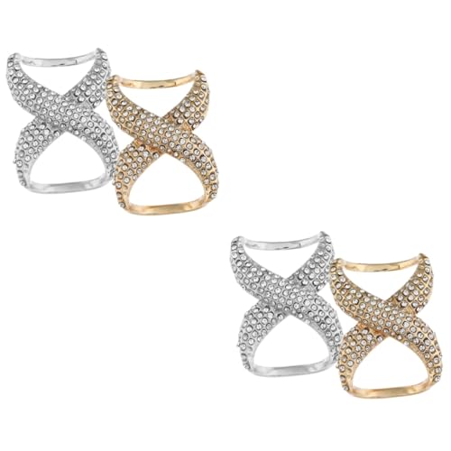 PACKOVE 4 Stck. Schalringe mit Strass Langlebige Glatte Oberfläche Schützt Kleidung Vielseitig für Damen Schals und Oversize Hemden Dekorativ und Formbetonend von PACKOVE