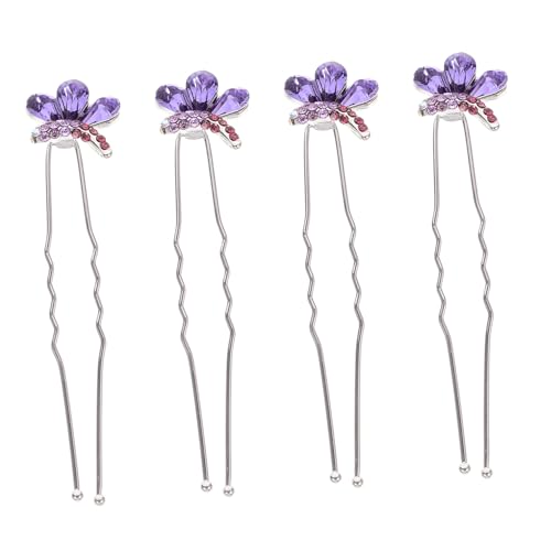 PACKOVE 4stücke Butterfly Rhinestone Haarnadeln U-förmige Strass-haarspangen Hochzeiten Und Festliche Anlässe Elegantes Haarschmuck Für Frauen Und Mädchen Violett Design von PACKOVE