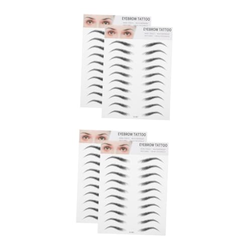 PACKOVE 4 Stck. Teiliges Imitations Augenbrauen Aufkleber Haarähnliche Temporäre Transfer Tattoos Einfach Anzuwenden für Männer und Frauen mit Dünnen oder Spärlichen Augenbrauen von PACKOVE