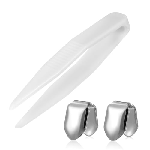 PACKOVE 4 Stck. falsche Zähne glänzende Zähne Zahngrill verkleinert Zubehör abnehmbare Hosenträger Halloween-Hosenträger Zahn Schmuck Silber von PACKOVE