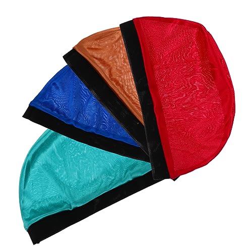PACKOVE 4 Stück Basisperücke Kappe Die seidige Mütze Perücke machen Kappen Hüte Wellenkappe für Frauen Seide Perückenfutter Perückenkappe Kuppelkappe bunte Zipfelmützen von PACKOVE