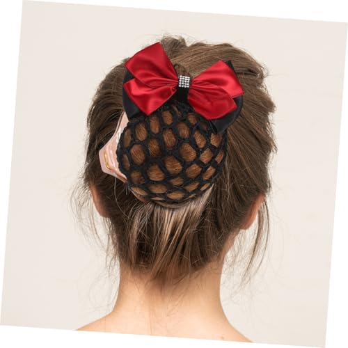 PACKOVE 4 Stück Bowknot Haarnetz mit Schleife Elastisches Häkel-snood für Damen Rutschfeste Netz-haarspange Haarnetz-duttabdeckung für Arbeit Ballett und Styling von PACKOVE