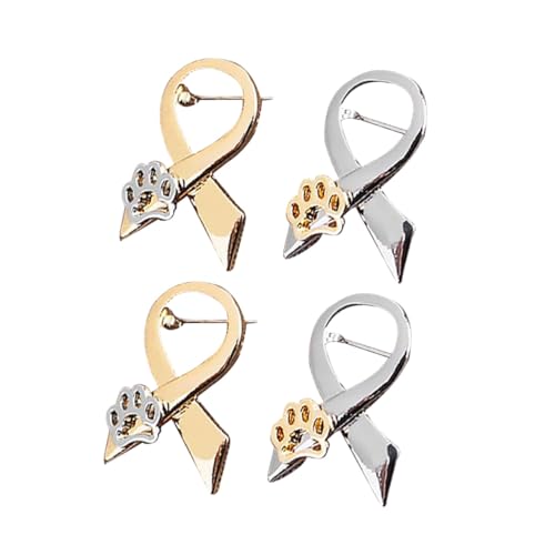 PACKOVE 4 Stück Hundklaue Brosche Legierte Cartoon Dekoration Für Kleidung Gold Und Silber Vintage Anstecknadel Für Hochzeiten Geburtstage Und Feiertage von PACKOVE