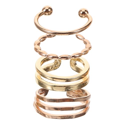 PACKOVE 4 Stück C Förmige Ohrclips aus Metall Damen Ohrklemmen Piercing Langlebige Verstellbare Ear Stilvolle Ohraccessoires für Frauen Teiliges von PACKOVE