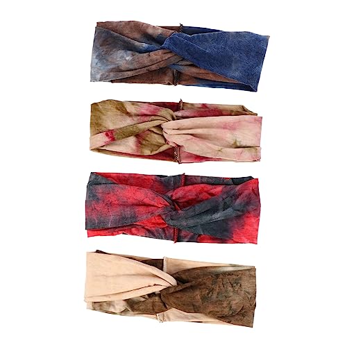 PACKOVE 4stücke Sportliche Elastische Haarbänder Kreatives Stirnband Mit Kreuzknoten Für Yoga Fitness Und Alltag Chic Und Praktisch Weinrot von PACKOVE