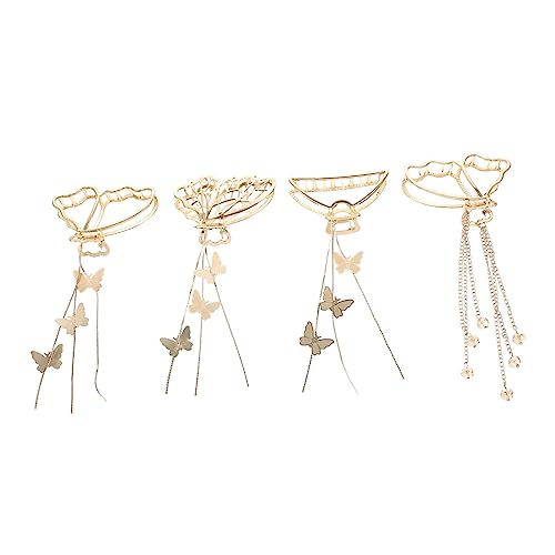 PACKOVE 4 Stücke Metall Haarklammer mit Quaste Große Kieferclips Eleganter Haarschmuck für Mädchen für Hochzeiten und Partys von PACKOVE