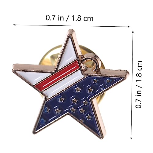 PACKOVE 4 Stück Fünfzackige Sternbroschen Amerikanischer Flaggenoptik Anstecknadeln für Kleidung Jacken Kleider und Taschen Langlebiges Schmuckzubehör für Damen und Herren von PACKOVE