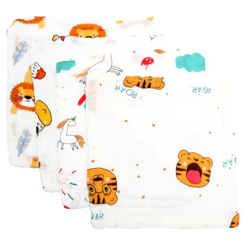PACKOVE 4stücke Baumwolle Speichel Handtuch Quadratisch Waschlappen Für Kleinkinder Wasseraufnahmefähig Für Täglichen Gebrauch Und Reisen Geeignet von PACKOVE