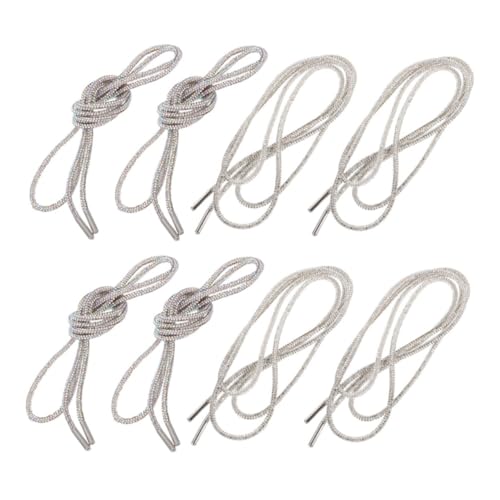 PACKOVE 4 Stück Glitzernde Strass Schnürsenkel mit Runden Endkappen Funkelnde Schuhbänder für Damen Dekorative Runde Kordeln für Hoodies Sneaker Jogginghosen Strapazierfähige von PACKOVE