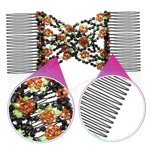 PACKOVE 4stücke Haarkamm Mit Perlen Dehnbares Doppel-haarspange Langlebiger Perlenkamm Für Frauen Und Mädchen Haarschmuck Für Verschiedene Frisuren Zufälliger Stil von PACKOVE