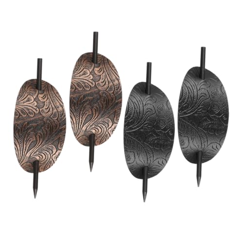 PACKOVE 4stücke Retro-haarnadel Aus Leder Lang Und Oval Für Sicheren Halt Bei Langem Haar Bronzefarben Im Vintage-stil Als Haaraccessoire Für Frauen von PACKOVE