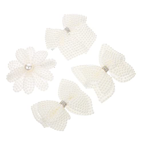 PACKOVE 4stücke Strass Haarspange Weiß Für Frauen Stilvolle Haarspangen Mit Blumen-design Krokodilklemmen Für Verschiedene Anlässe von PACKOVE