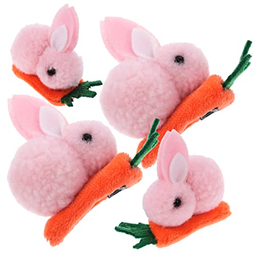 PACKOVE 4 Stück Karotten Haarspangen im Hasen Design Niedliche Haarclips für Osterthema Weiche und Leichte Haarklammern für Mädchen für Festliche Anlässe von PACKOVE