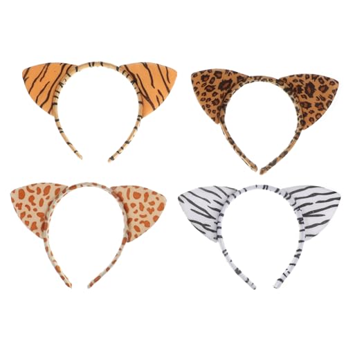 PACKOVE 4 Stück Katzenohren Haarreif für Süße Tierohren Haarschmuck für Partys und Cosplay und Niedliches Kopfbedeckung für Mädchen von PACKOVE