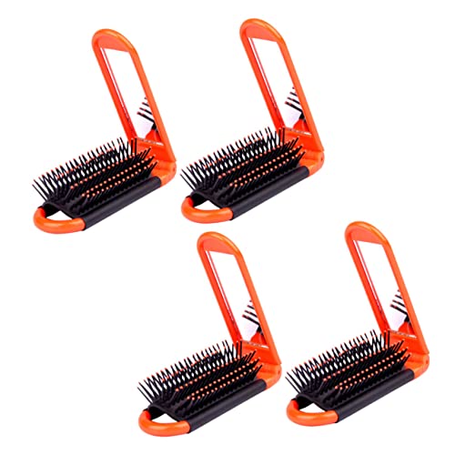 PACKOVE 4stücke Faltbare Haarbürsten Mit Reise Spiegel Tragbarer Haarkamm Für Glatte Locken Faltbarer Kamm Für Männer Und Frauen Leicht Zu Tragen Und Einfach Zu Verstauen von PACKOVE