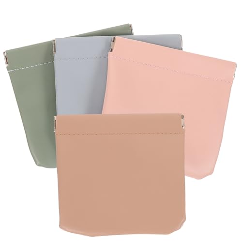 PACKOVE 4stücke Make-up-Tasche Aus Pu-Leder Reisetasche Mit Selbstschließendem Verschluss Kleine Aufbewahrungstasche Für Damen Für Kosmetika Schmuck Und Reiseaccessoires von PACKOVE
