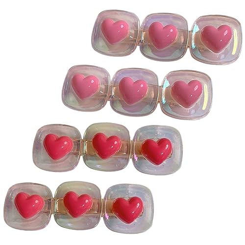 PACKOVE 4stücke Herz-haarspange Aus Harz Haarschmuck Für Mädchen Und Frauen Haarstyling-tools Passend Für Geburtstag Hochzeit Und Weihnachten von PACKOVE