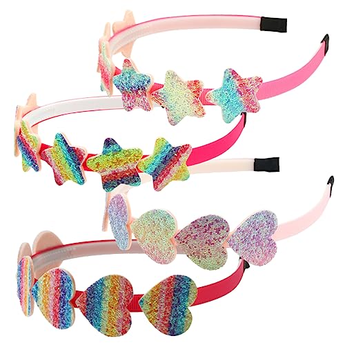 PACKOVE 4stücke Bunte Herz-stern Haarreifen Für Festliche Haarschmuck-accessoires Für Partys Und Liebevolles Design Für Mädchen Und von PACKOVE
