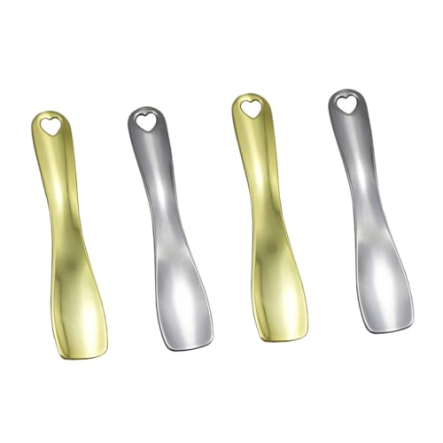 PACKOVE 4 Stück Löffel Aus Zinklegierung Schminklöffel Gesichtslöffel Creme Abgewinkelt Kosmetischer Löffel Beauty-löffel Gesichtsmaske Löffel von PACKOVE