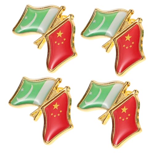 PACKOVE 4 Stück Pakistan China Freundschafts Anstecknadeln Dekorative Broschen Patriotische Abzeichen für Kleidung Taschen Memorial Day Zubehör von PACKOVE