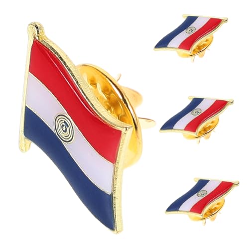 PACKOVE 4stücke Eisene Anstecknadeln Mit Paraguay-flagge Internationale Reise-broschen Abzeichen Souvenirs Für Hut Kleidung Rucksack Patriotische Partygeschenke von PACKOVE
