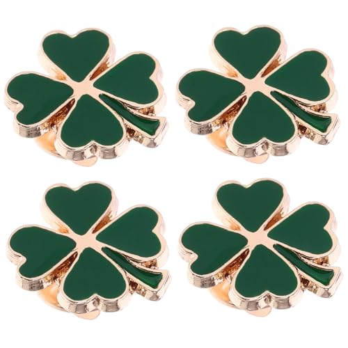 PACKOVE 4 Stück Party-Brosche Schal-Brosche Schnalle Grüne Broschennadeln Kleidungsbrosche Anstecknadel Für Männer Kragennadel Stoffabzeichen St Patricks Day-Zubehör von PACKOVE