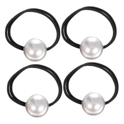 PACKOVE 4stücke Perlenhaargummis Für Mädchen Weiche Haargummis Mit Perlen Elastische Haargummis Für Pferdeschwanz Perlenhaar-accessoire Für Frauen von PACKOVE