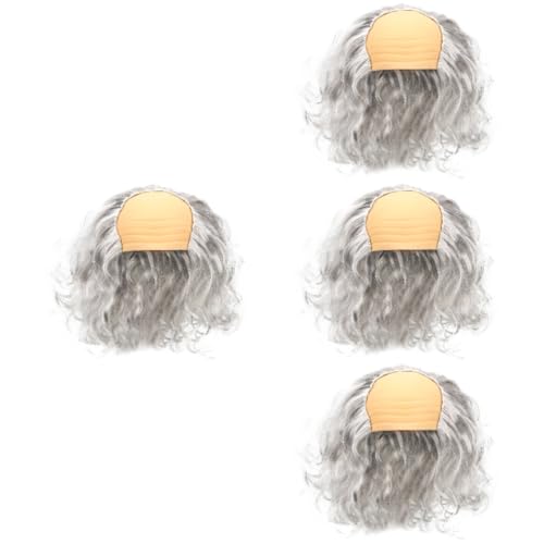 PACKOVE 4 Stück Perücke Kopfbedeckung Für Männer Herrenkostüme Halloween-kostüm Für Erwachsene Accessoires Für Lockiges Haar Kopftuch Für Männer Latex-kopfhaut Ältere Weiß Abschlussball von PACKOVE